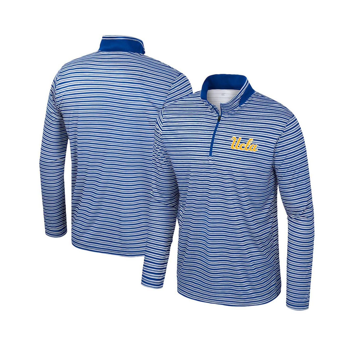 Men's Blue UCLA Bruins Striped Quarter-Zip Sweatshirt