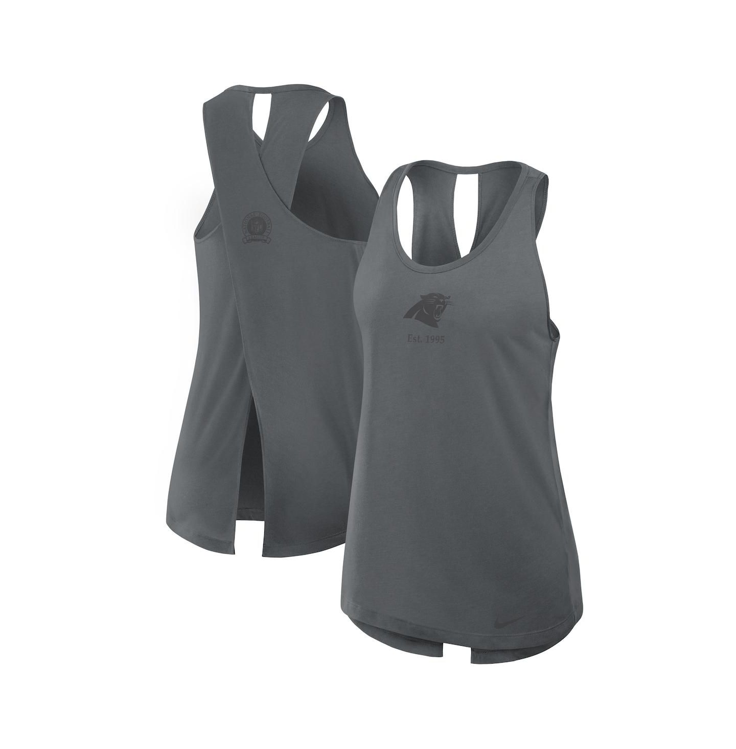 Женский топ Nike Gray Carolina Panthers Glory Crisscross Performance — фото 1