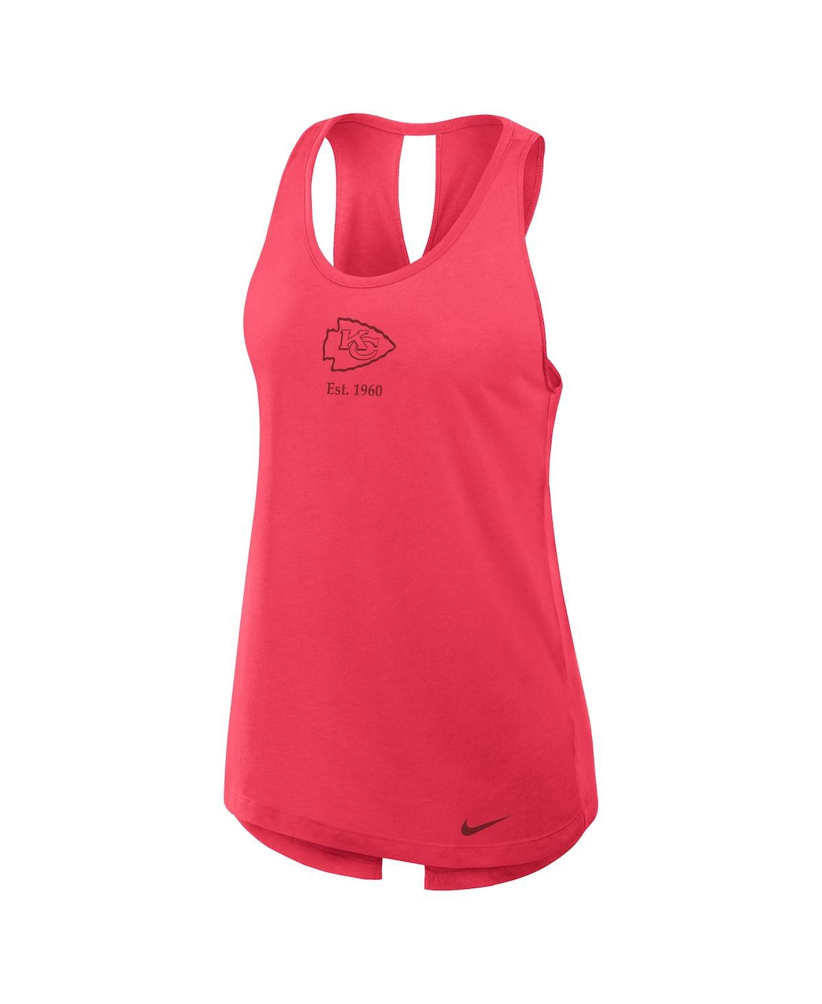 Nike Red Kansas City Chiefs Glory Crisscross Performance Tank Top In Pink