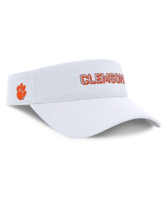 Men's White Clemson Tigers 2025 On-Field Gameday Performance Ace Adjustable Visor Hat