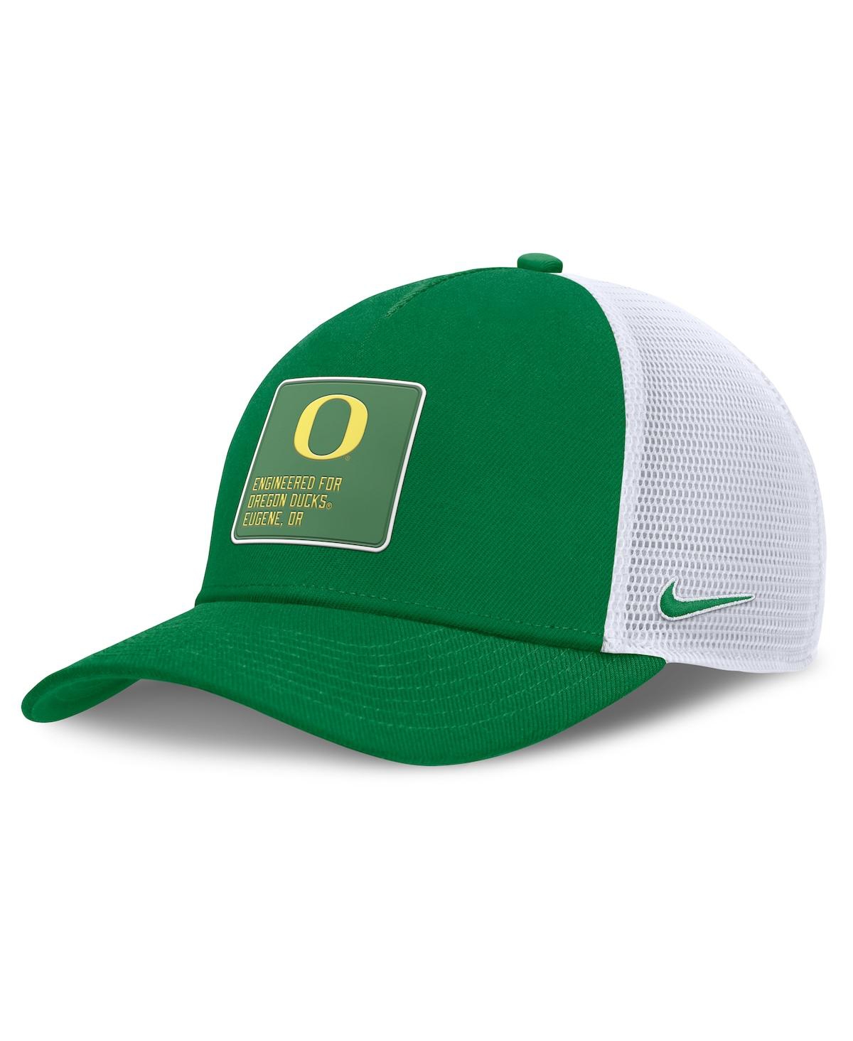 Nike Men's Green/White Oregon Ducks 2025 On-field Rise Engineered Trucker Adjustable Hat