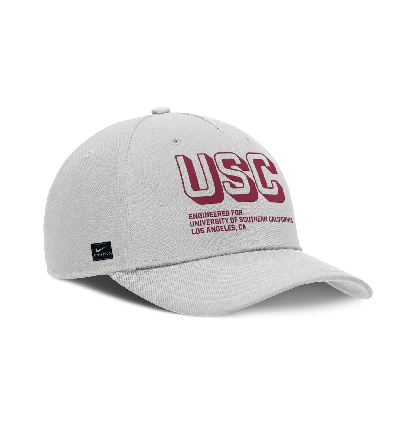 Мужская кепка Nike Gray USC Trojans 2025 Sideline Dust Pinched Rise Adjustable Hat — фото 3