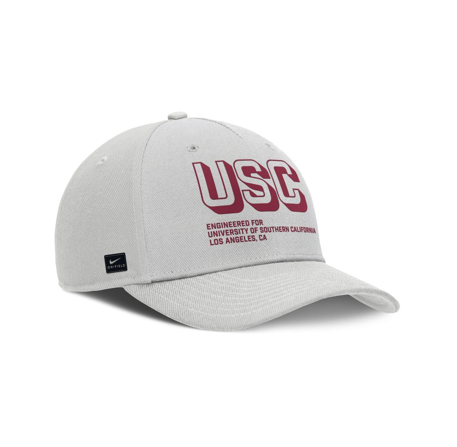 Men's Gray USC Trojans 2025 Sideline Dust Pinched Rise Adjustable Hat