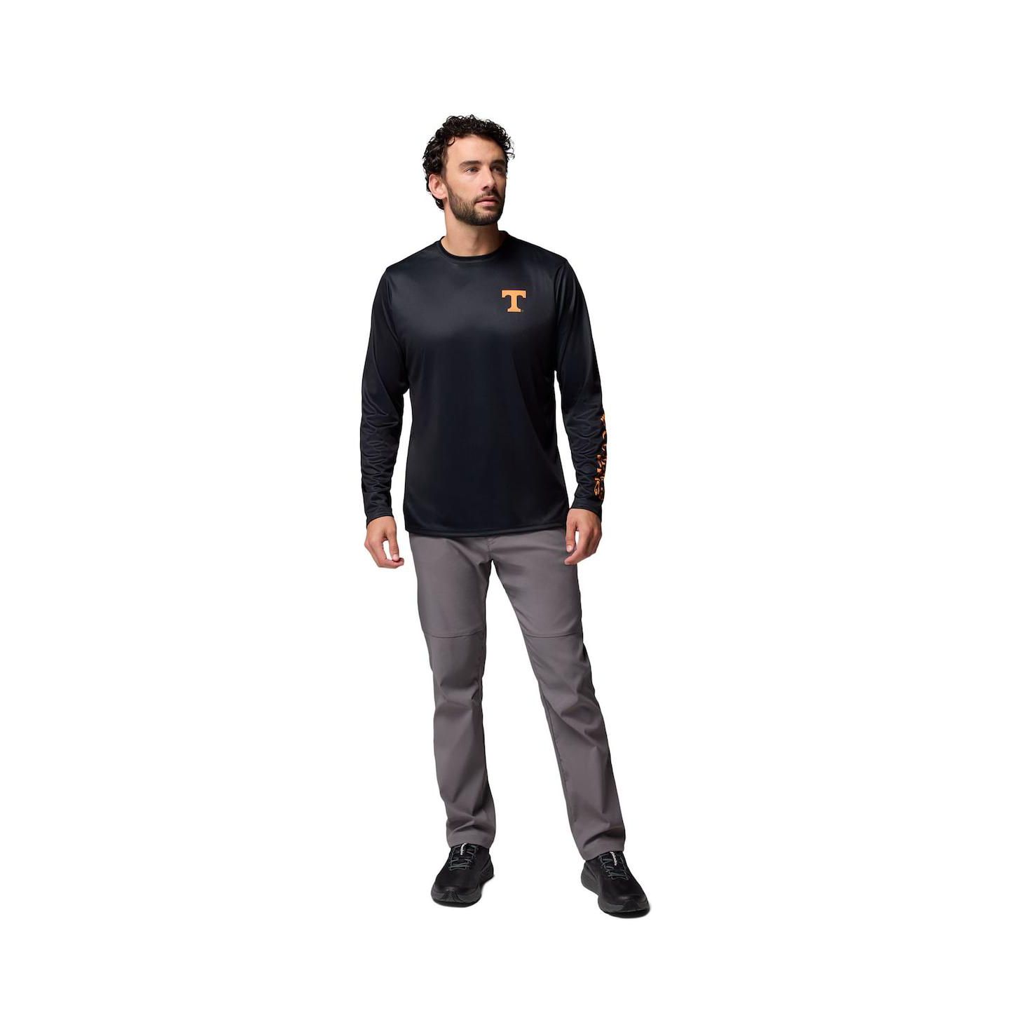 Мужская футболка Columbia Black Tennessee Volunteers PHG Terminal Shot 3-Hit Long Sleeve — фото 4