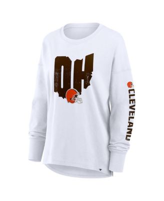 Women's White Cleveland Browns Hometown Legacy Long Sleeve T-Shirt