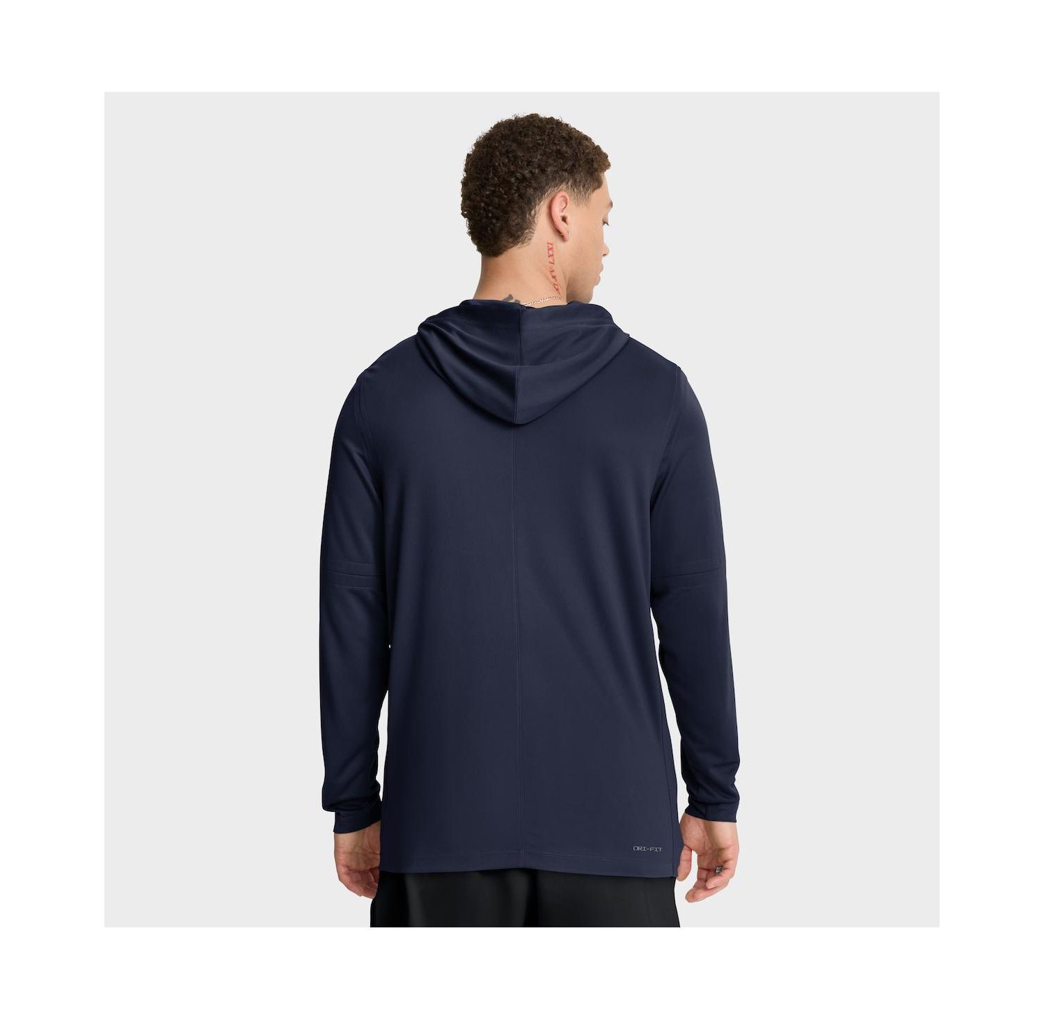 Men's Navy North Carolina Tar Heels 2025 Sideline Performance Long Sleeve Hoodie T-Shirt