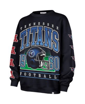 Women's Navy Tennessee Titans Go Big Oversized Pullover Sweatshirt