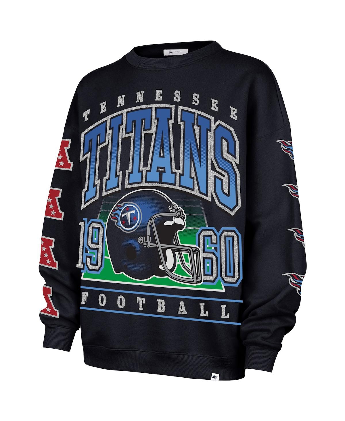 '47 Brand Women's Navy Tennessee Titans Go Big Oversized Pullover Sweatshirt