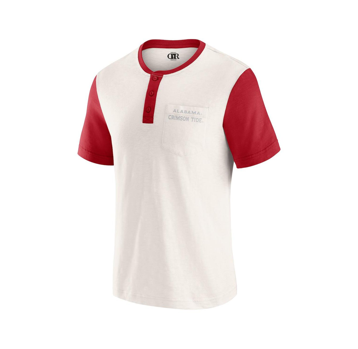 Darius Rucker Collection by Men's Cream/Crimson Alabama Crimson Tide Henley Color Block Slub T-Shirt