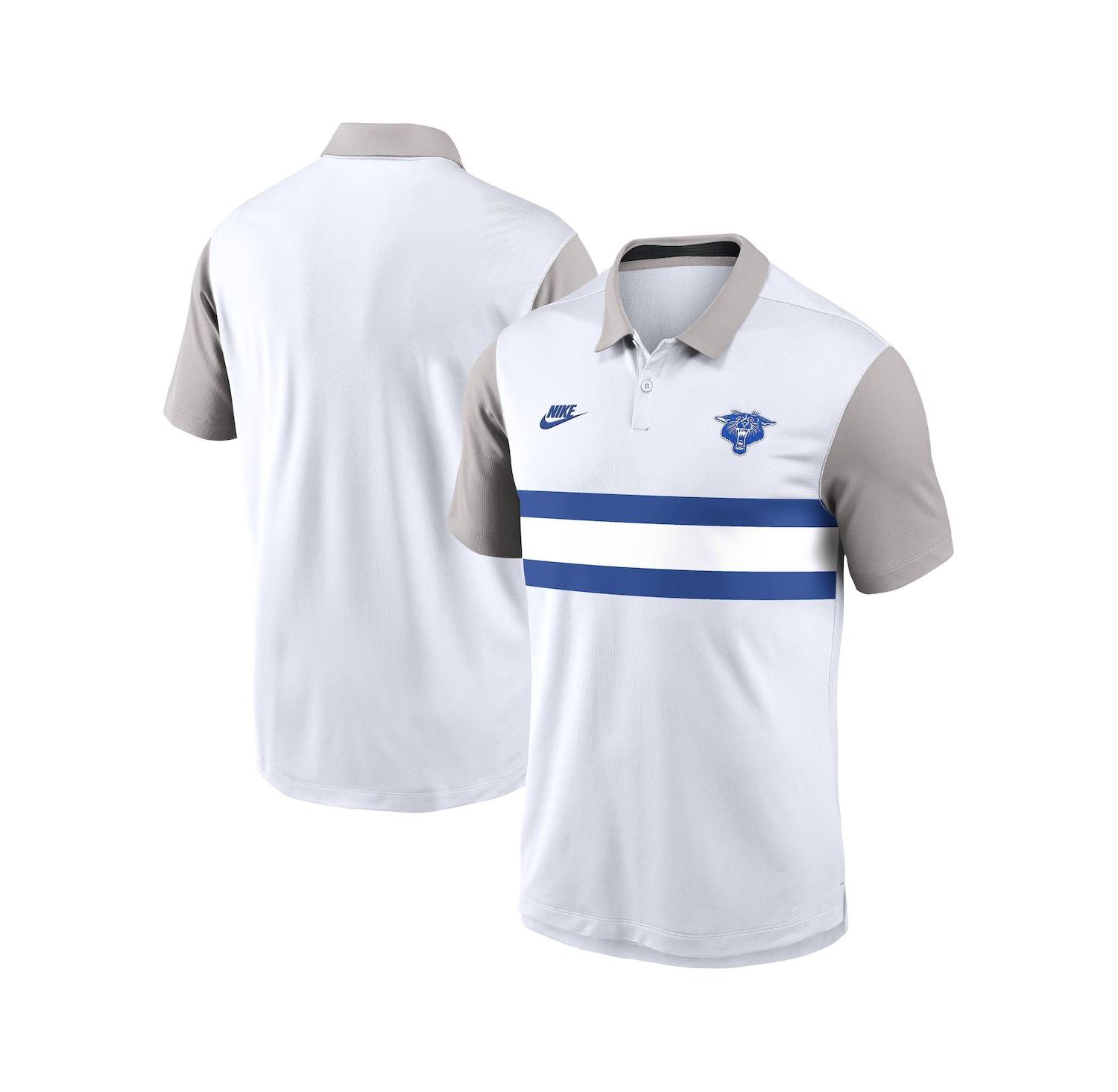 Men's White/Gray Kentucky Wildcats Athletic Prep Legacy Logo Vapor Performance Polo Shirt