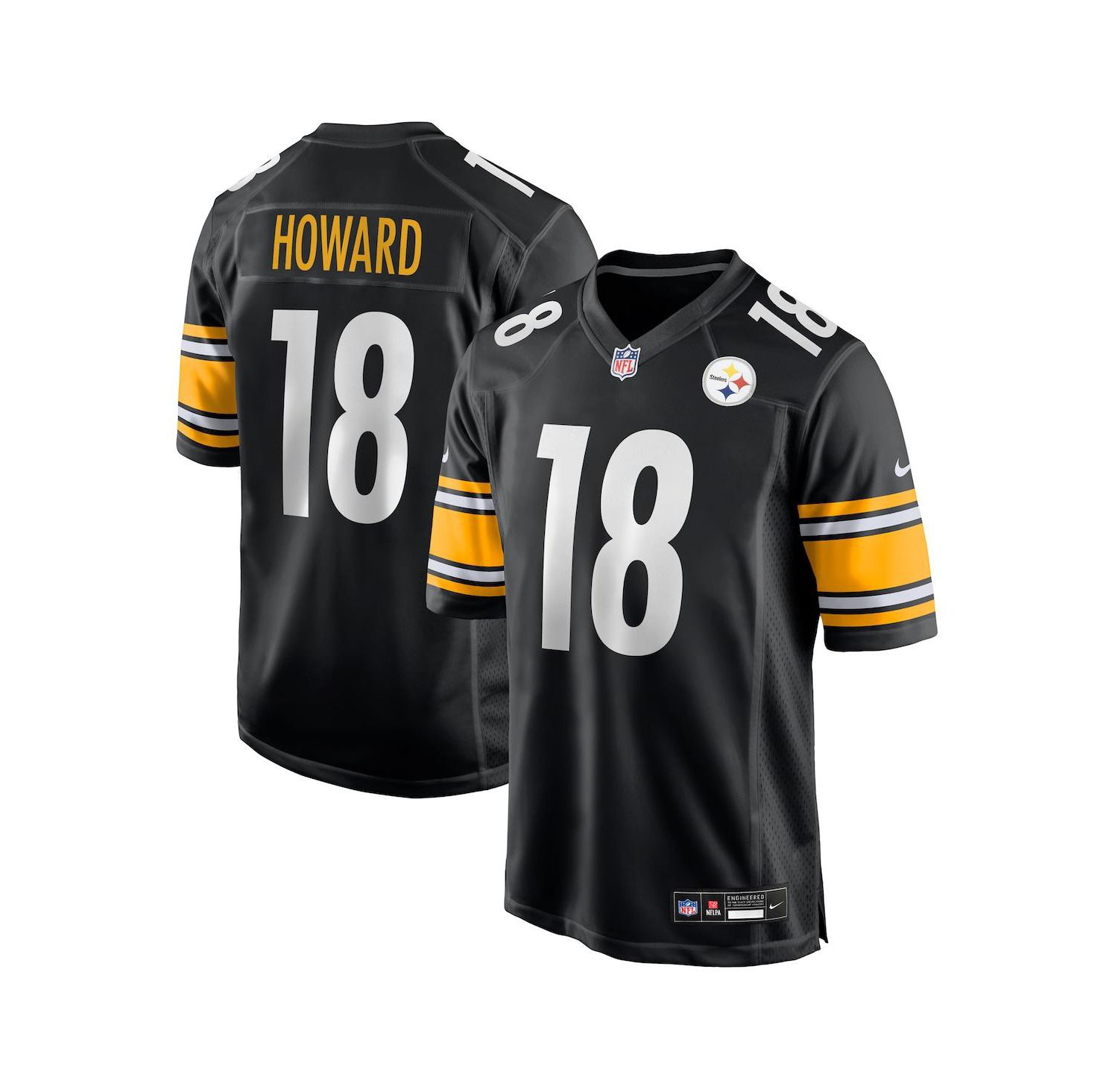 Men's Will Howard Black Pittsburgh Steelers Team Game Jersey