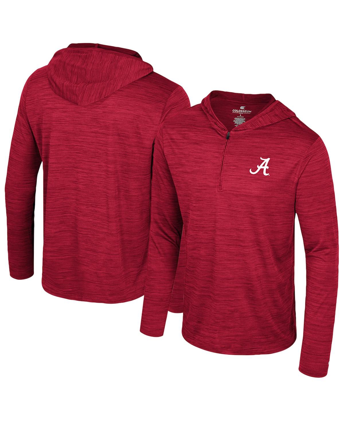 Colosseum Men's Crimson Alabama Tide Always Sunny Lightweight Quarter-Zip Hoodie