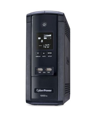 Intelligent LCD BRG1000AVRLCD 10 Outlet 1000VA 600W Surge Protection and Battery Backup Mini-Tower UPS System