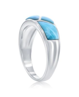 Sterling Silver, Larimar Band Ring
