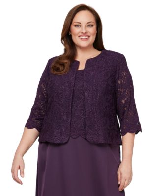 Plus Size Lace Dress & Jacket