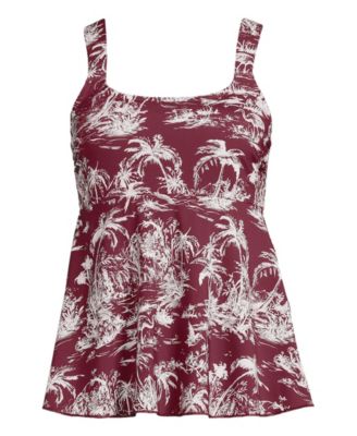 Women's Adjustable Scoop Neck Flutter Tankini Top