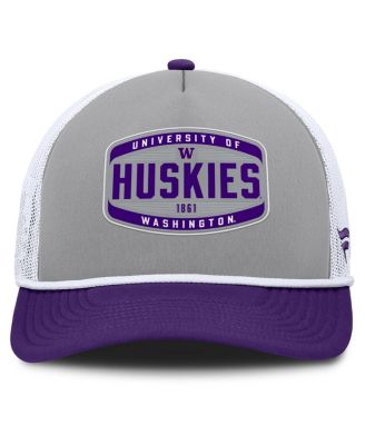 Men's Gray/Purple Washington Huskies Course Foam-Front Adjustable Trucker Hat