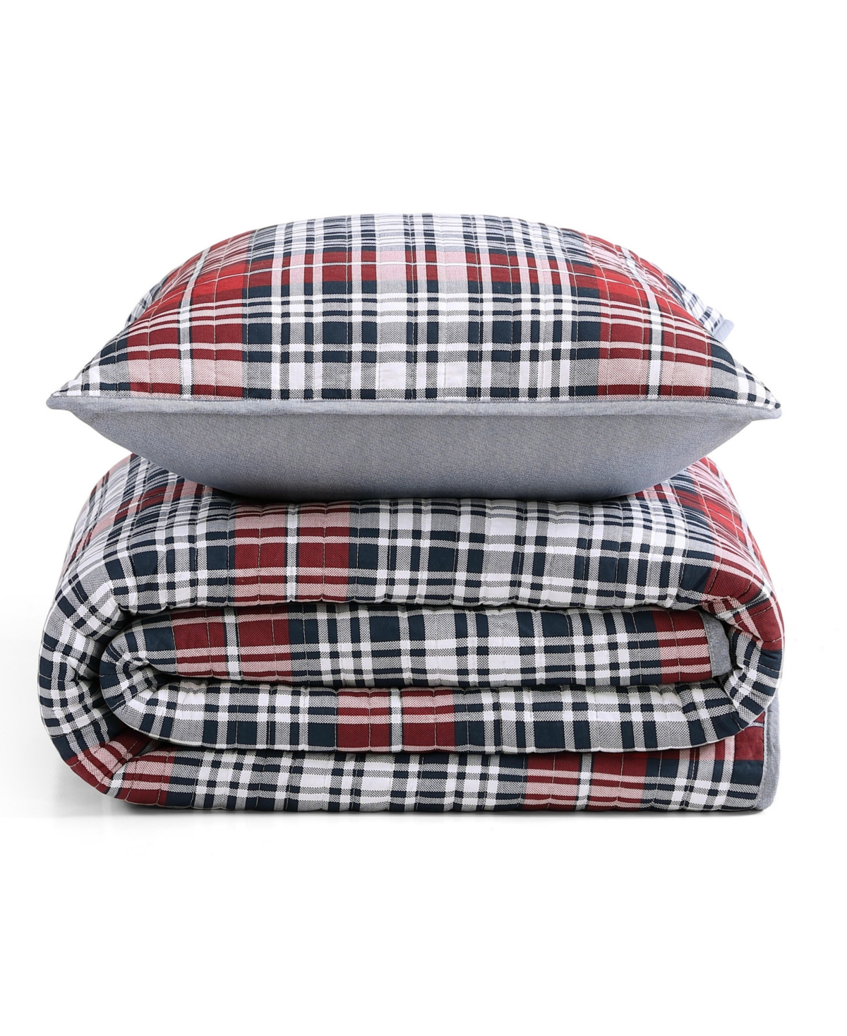Tommy Hilfiger Collegiate Tartan Cotton Reversible 2-Pc. Quilt Set, Twin