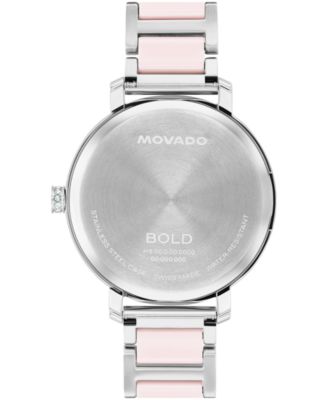Women's Bold Evolution 2.0 Swiss Quartz Stainless Steel Blush Ceramic Watch, 34mm