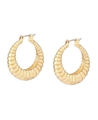 Ribbed Tube Hoop Earrings