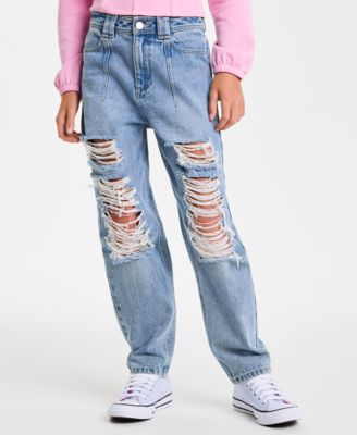 Big Girls Tapered Distressed Jeans