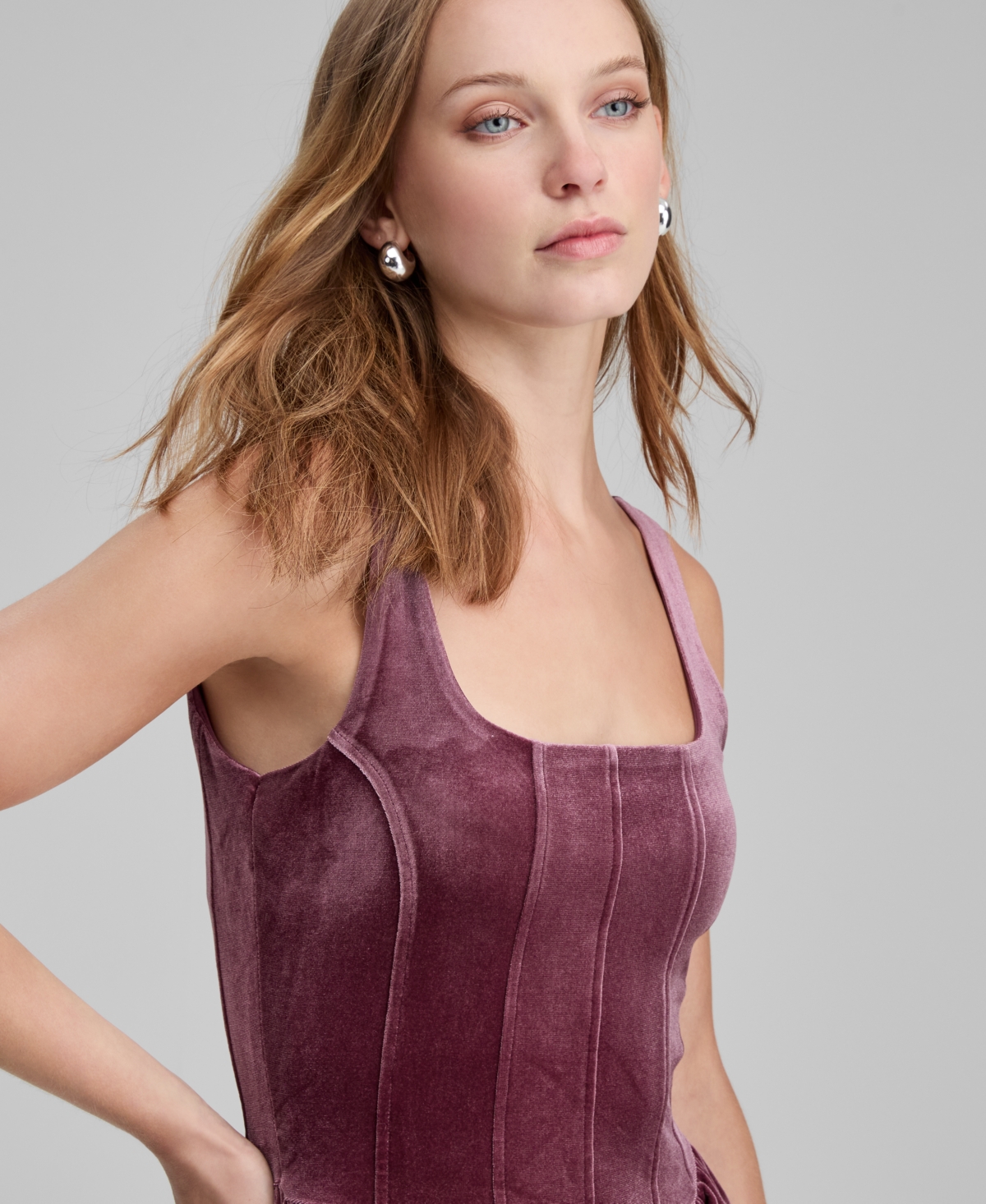 And Now This Women's Velvet Corset Mini Dress, Macy's Exclusive In Purple
