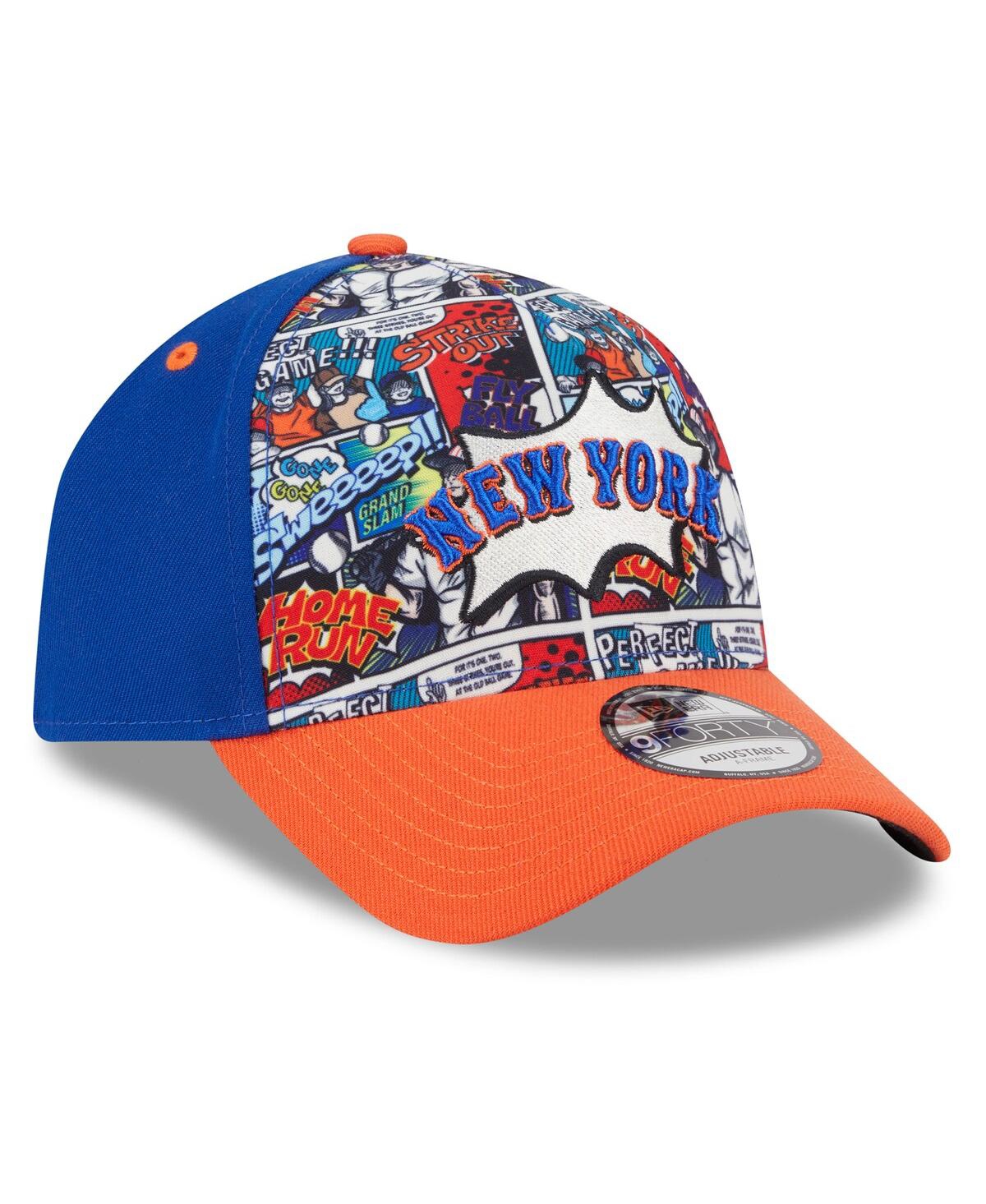 New Era Men's Royal/orange New York Mets 2025 Mlb Diamond Hero Edition A-frame 9forty Adjustable Hat In Multi