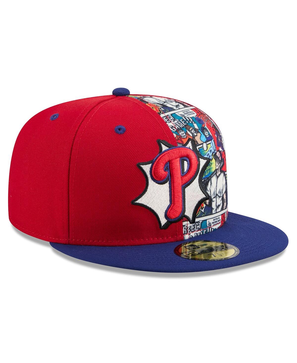 New Era Men's Red/royal Philadelphia Phillies 2025 Mlb Diamond Hero Edition 59fifty Fitted Hat In Multi