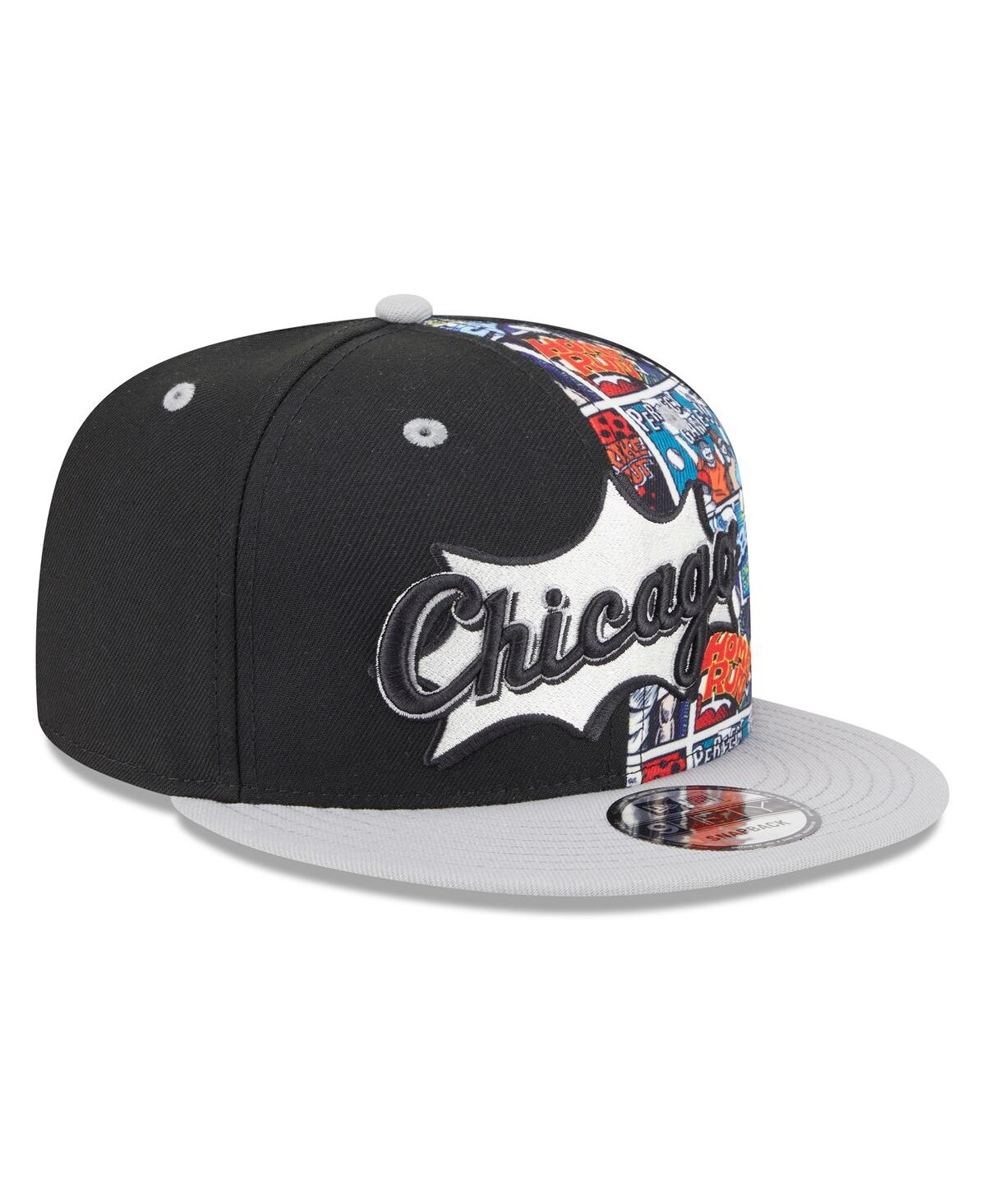 New Era Big Boys And Girls Black/gray Chicago White Sox 2025 Mlb Diamond Hero Edition 9fifty Snapback Hat In Black
