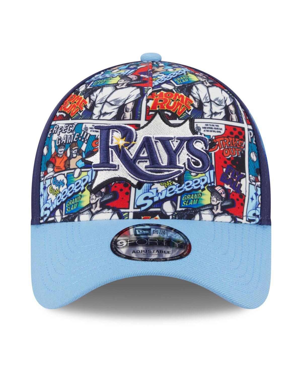 New Era Big Boys And Girls Navy/light Blue Tampa Bay Rays 2025 Mlb Diamond Hero Edition A-frame 9forty Adjus In Blue