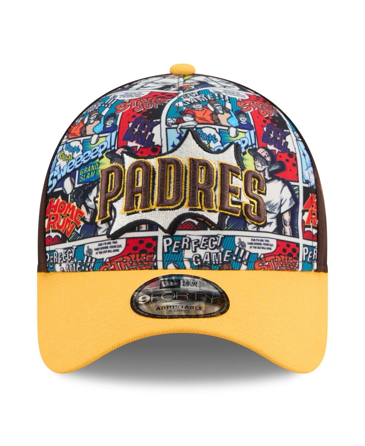 New Era Big Boys And Girls Brown/gold San Diego Padres 2025 Mlb Diamond Hero Edition A-frame 9forty Adjustab In Multi