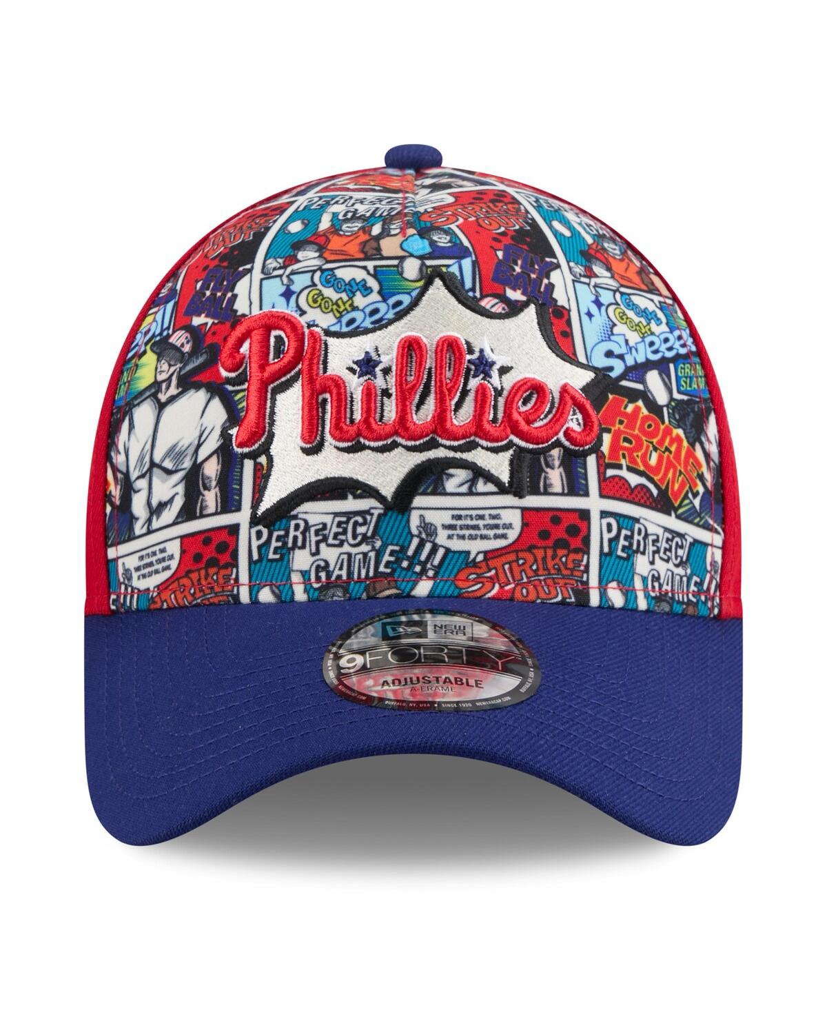 New Era Big Boys And Girls Red/royal Philadelphia Phillies 2025 Mlb Diamond Hero Edition A-frame 9forty Adju In Multi