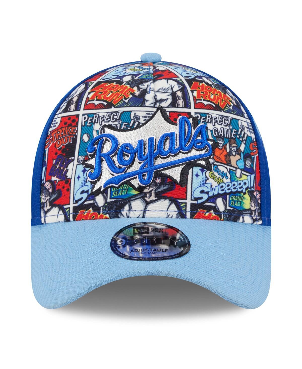 New Era Big Boys And Girls Royal/light Blue Kansas City Royals 2025 Mlb Diamond Hero Edition A-frame 9forty  In Multi