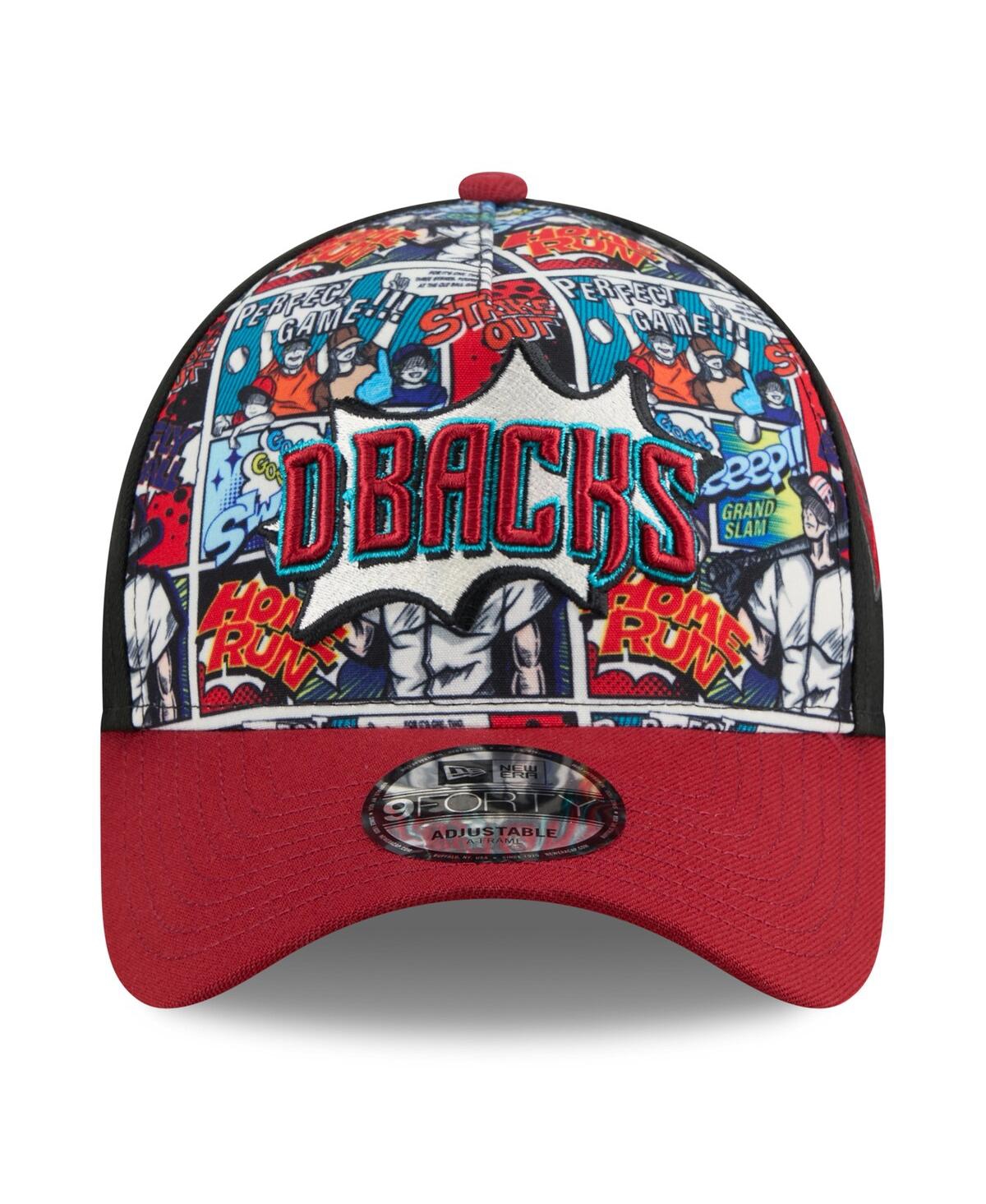 New Era Big Boys And Girls Black/red Arizona Diamondbacks 2025 Mlb Diamond Hero Edition A-frame 9forty Adjus In Multi