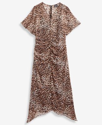 Women's Animal-Print Handkerchief-Hem Midi Dress, Macy's Exclusive