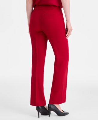 Women's Stretch-Crepe Straight-Leg Pants, Regular & Petite