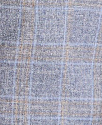 Men's Blue Plaid Modern-Fit Blazer