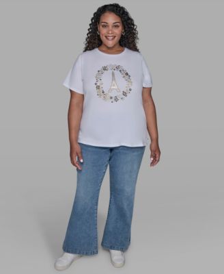 Plus Size Paris Logo Short Sleeve T-Shirt