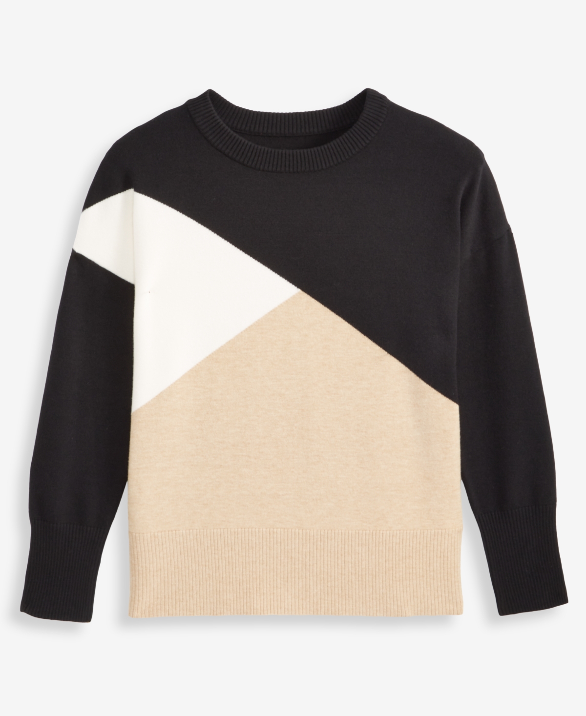 Inc International Concepts Women's Colorblocked Dolman-sleeve Sweater, Macy's Exclusive In Multi