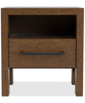 Furniture - Davie Cracked Oak 1 Drawer Nightstand