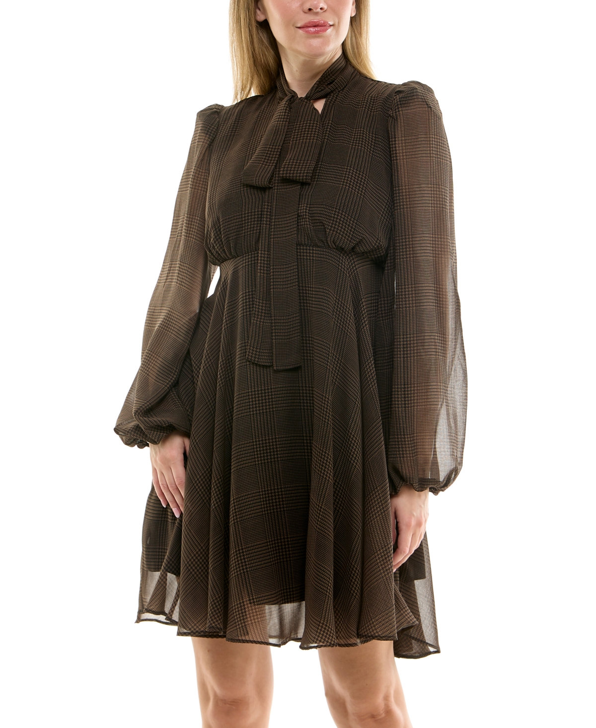 Taylor Women's Empire Waist Mini With Tie Dress In Multi