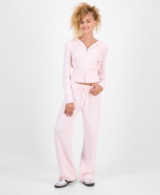 Juniors' Chenille Wide-Leg Knit Pants