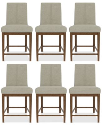 Furniture - Davie Cracked Oak 6 Pc. Upholstered Chair Set
