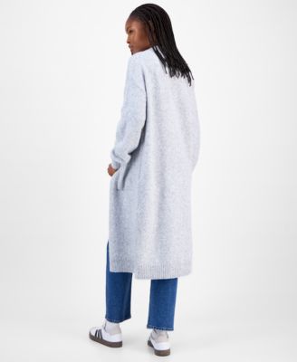Juniors' Open-Front Patch-Pocket Duster Cardigan