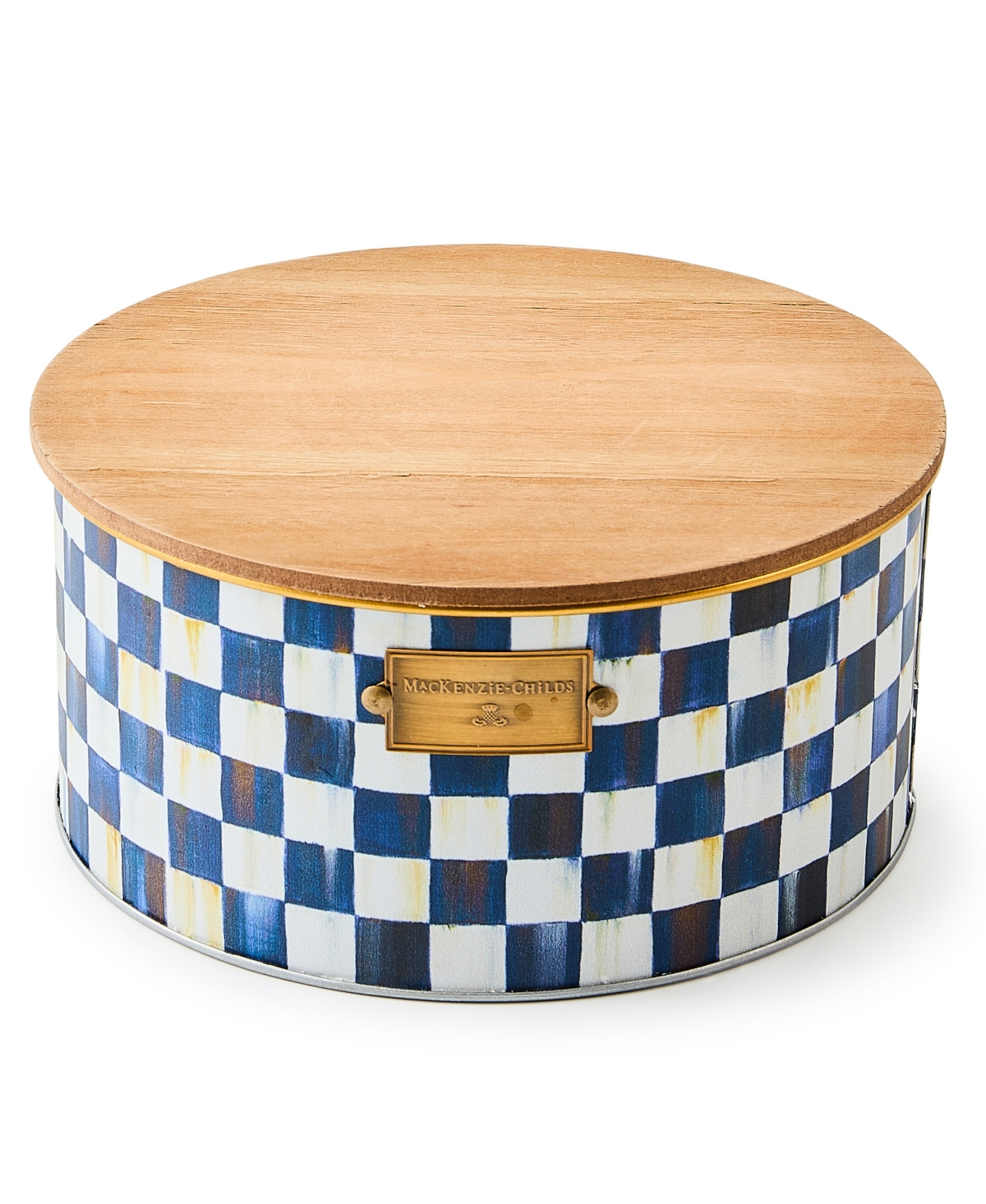Mackenzie-childs Royal Check Large Citronella Candle In Blue