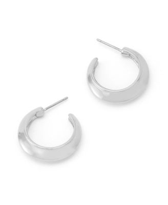 Rhodium Boho Chubby Hoop Earrings