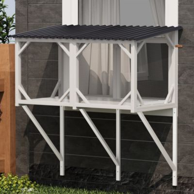 43.3 Outdoor Cat Window Box with Perch and Cover