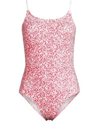 Women's Plus Size Tugless Thin Strap One Piece Swimsuit