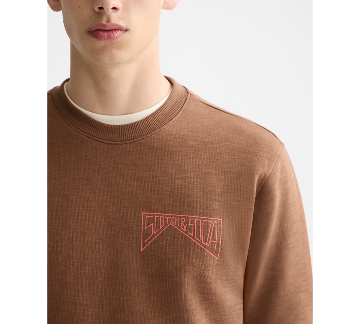 Scotch & Soda Men's Logo Detail Crewneck Sweatshirt