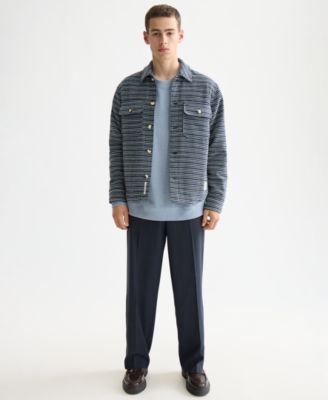 Men's Long Sleeve Striped Overshirt